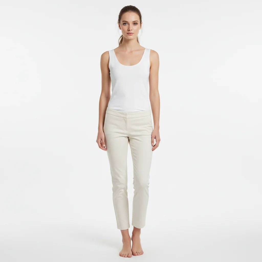 Débardeur côtelé & Pantalon large en maille — model