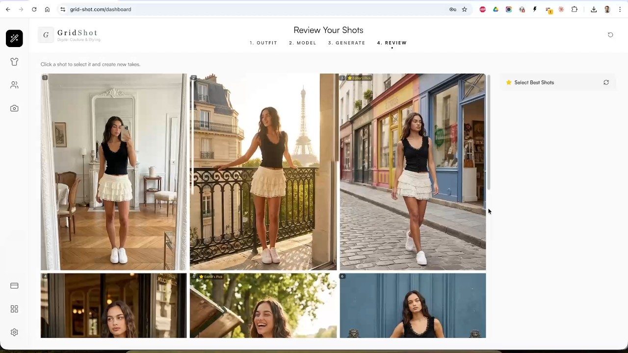 Preview image of the GridShot product video: online fashion photoshooting walkthrough